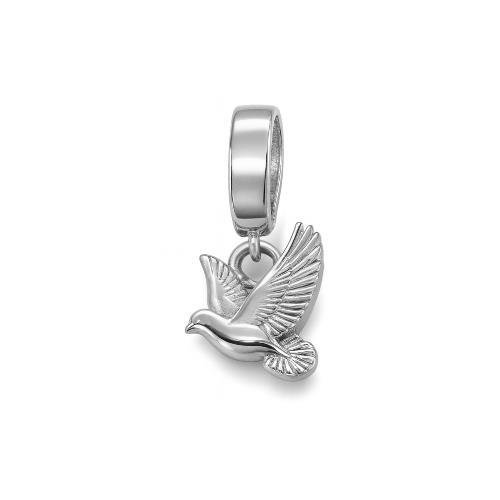 PINGENTE DE PRATA PASSÁRO DE TAMANHO 1,0 X 1,0