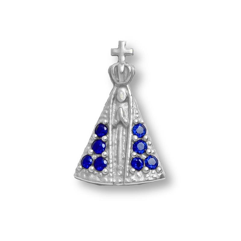 PINGENTE DE PRATA NOSSA SENHORA APARECIDA DE TAMANHO 1,8 X 0,8