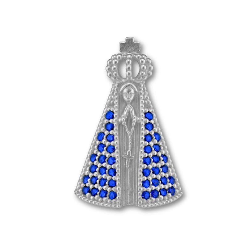 PINGENTE DE PRATA NOSSA SENHORA APARECIDA DE TAMANHO 2,5 X 1,5