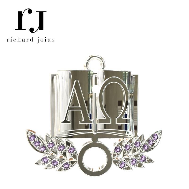 PINGENTE DE PRATA CURSO TEOLOGIA TAMANHO 2,5X2,5