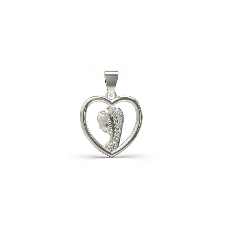 PINGENTE DE PRATA NOSSA SENHORA DE FÁTIMA TAMANHO 1,8X2,0