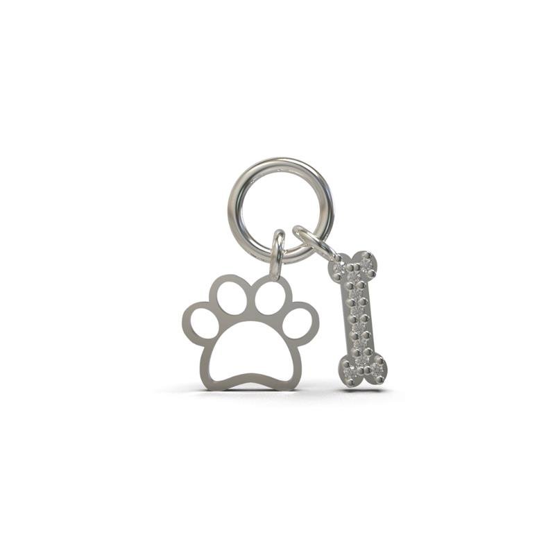 PINGENTE DE PRATA PATINHA+OSSINHO TAMANHO 1,3X1,5