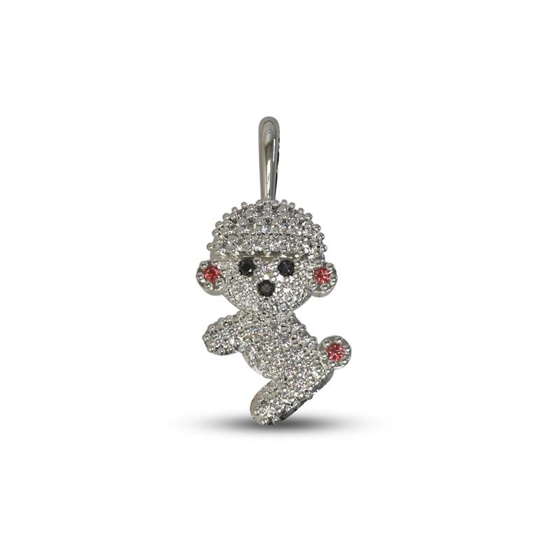 PINGENTE DE PRATA CACHORRINHO POODLE