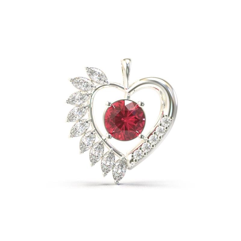 PINGENTE DE PRATA CORAÇÃO CRAVEJADO TAMANHO 2,0X2,2