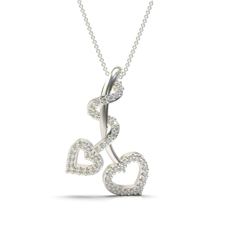 PINGENTE DE PRATA 925 A 950 CORAÇÕES 2,5 X 1,4 CM