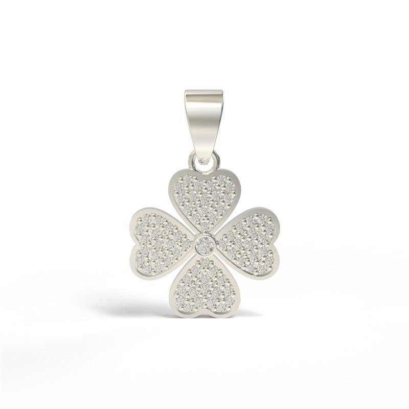 PINGENTE DE PRATA 925 A 950 TREVO 1,5 X 1,9CM