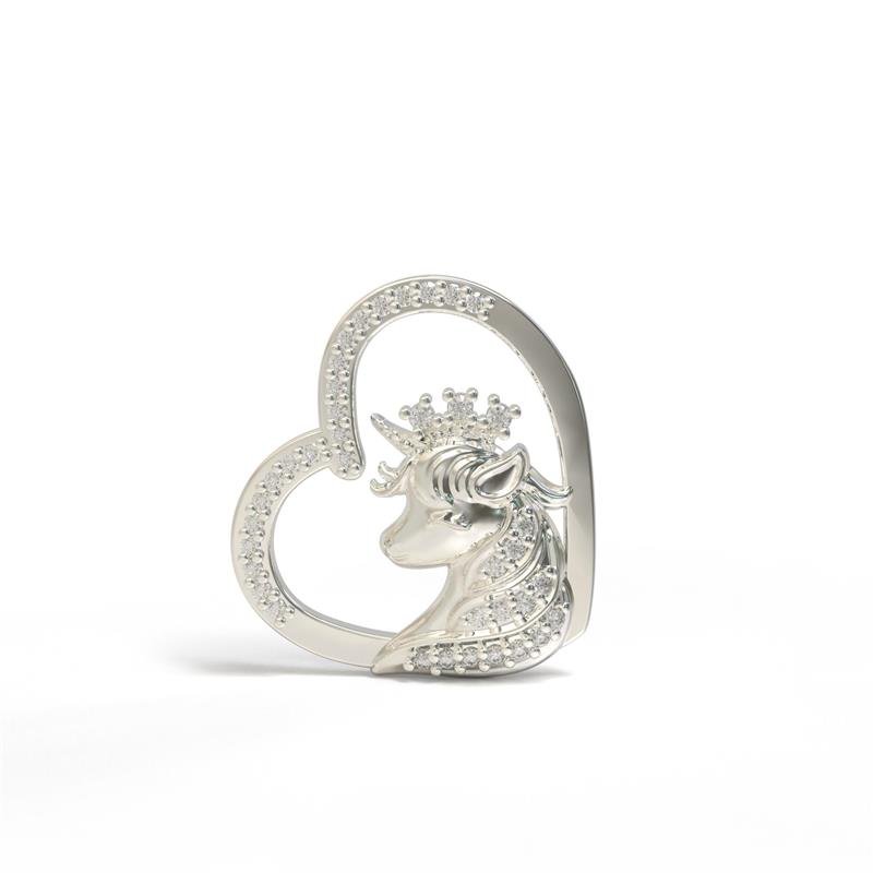 PINGENTE DE PRATA 925 A 950 UNICÓRNIO 2 X 2,1 CM