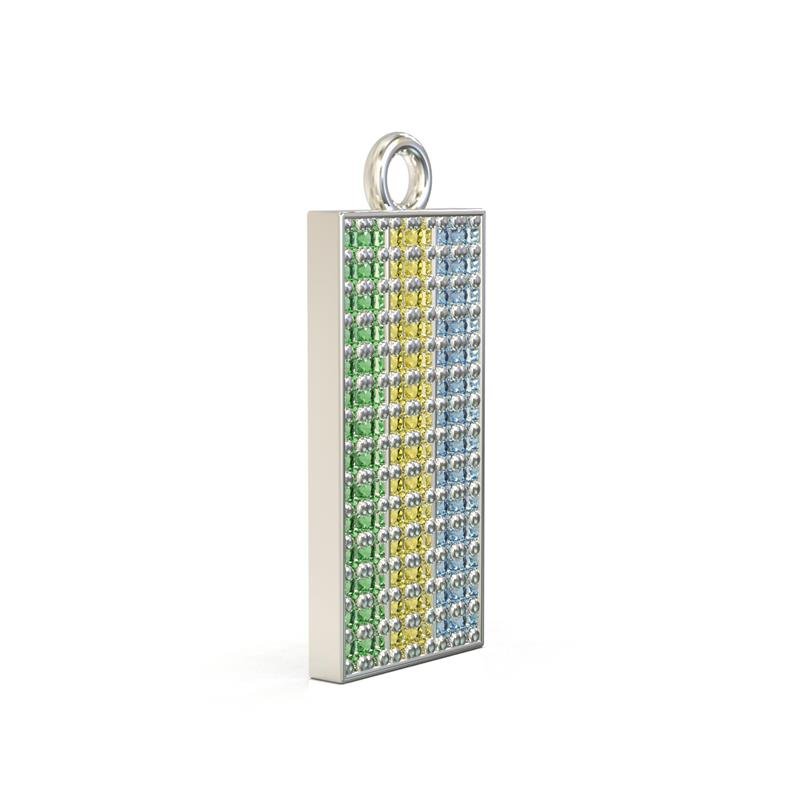 PINGENTE DE PRATA 925 A 950 COR DA BANDEIRA BRASILEIRA