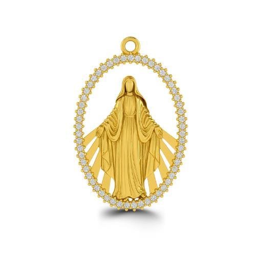 PINGENTE DE MOEDA NOSSA SENHORA DAS GRAÇAS DE TAMANHO 3,5 X 2,2