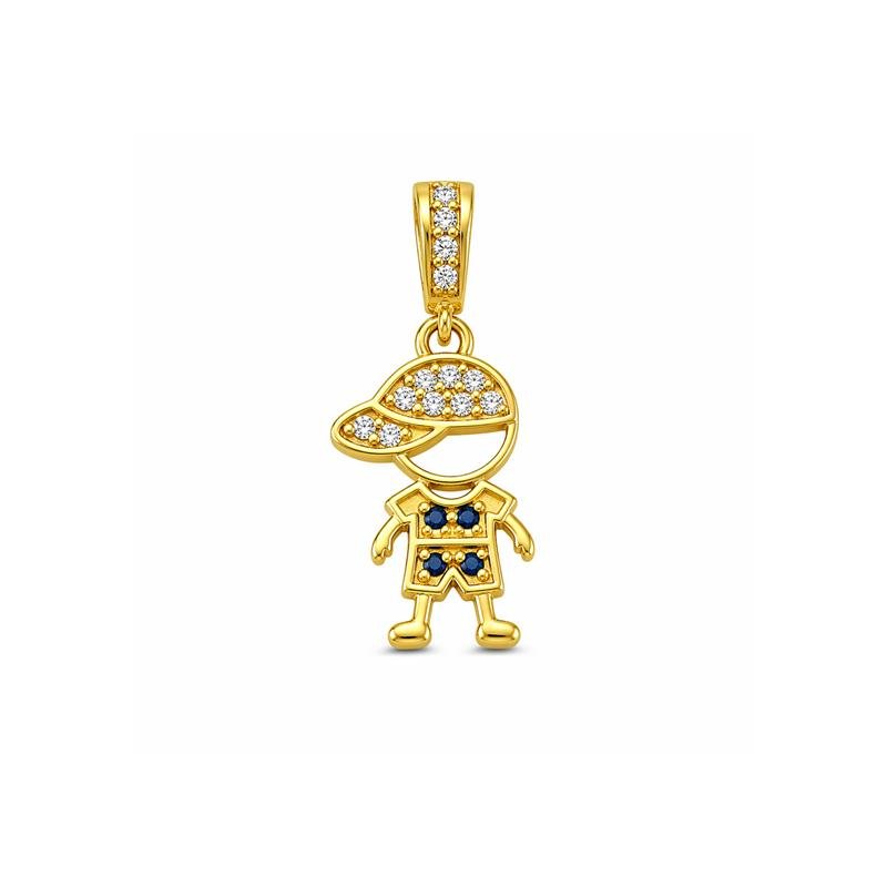 PINGENTE DE MOEDA MENINO C/13 PEDRAS MUDA COR DA CAMISA DE TAMANHO 1,0X1,5