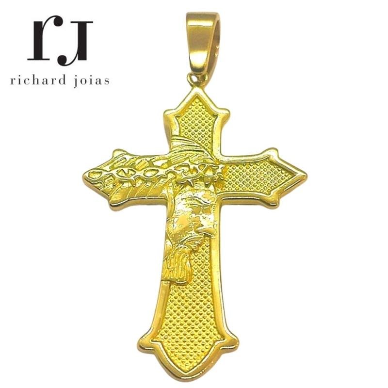 PINGENTE DE MOEDA CRUCIFIXO 2,5CM DE LARGURA X 3,6 DE ALTURA