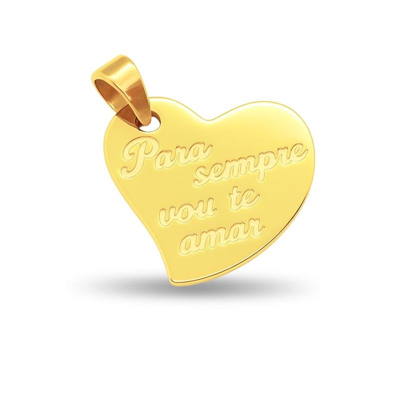 PINGENTE DE MOEDA CORAÇÃO COM FRASE DE TAMNAHO 2,5 X 2,5