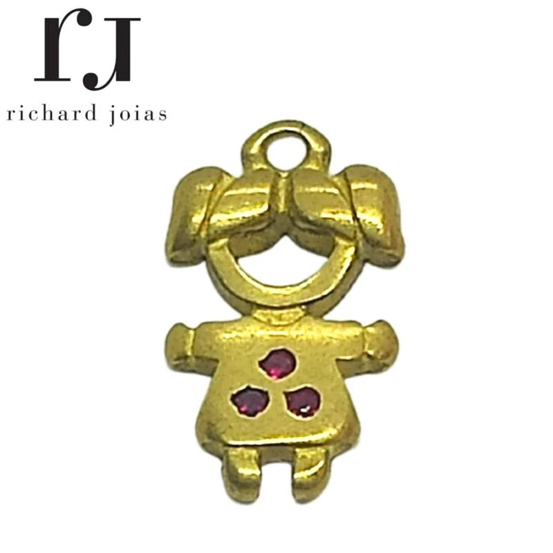 PINGENTE DE MOEDA MENINA DE TAMANHO 0,9 X 1,3