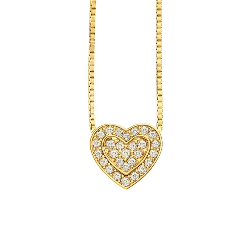 PINGENTE DE MOEDA CORAÇÃO C/ 32 PEDRAS DE COR ÚNICA TAMANHO 0,9X1,0 + CORRENTE VENEZIANA FOLHEADA A OURO 45CM
