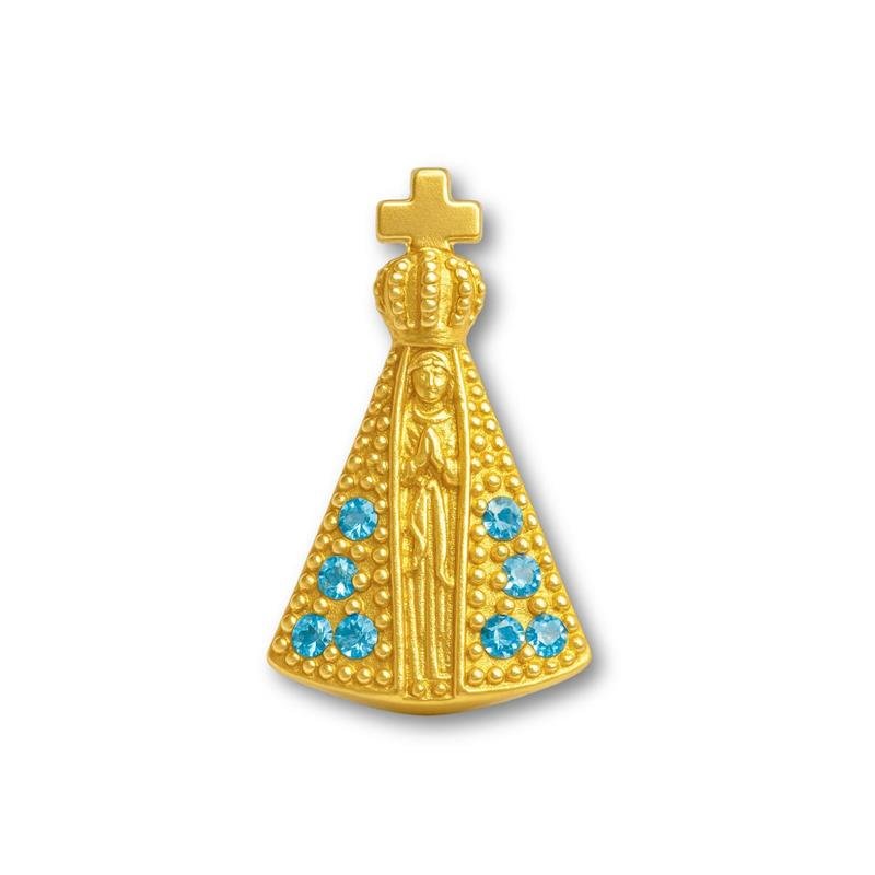 PINGENTE DE MOEDA NOSSA SENHORA APARECIDA DE TAMANHO 1,8 X 0,8