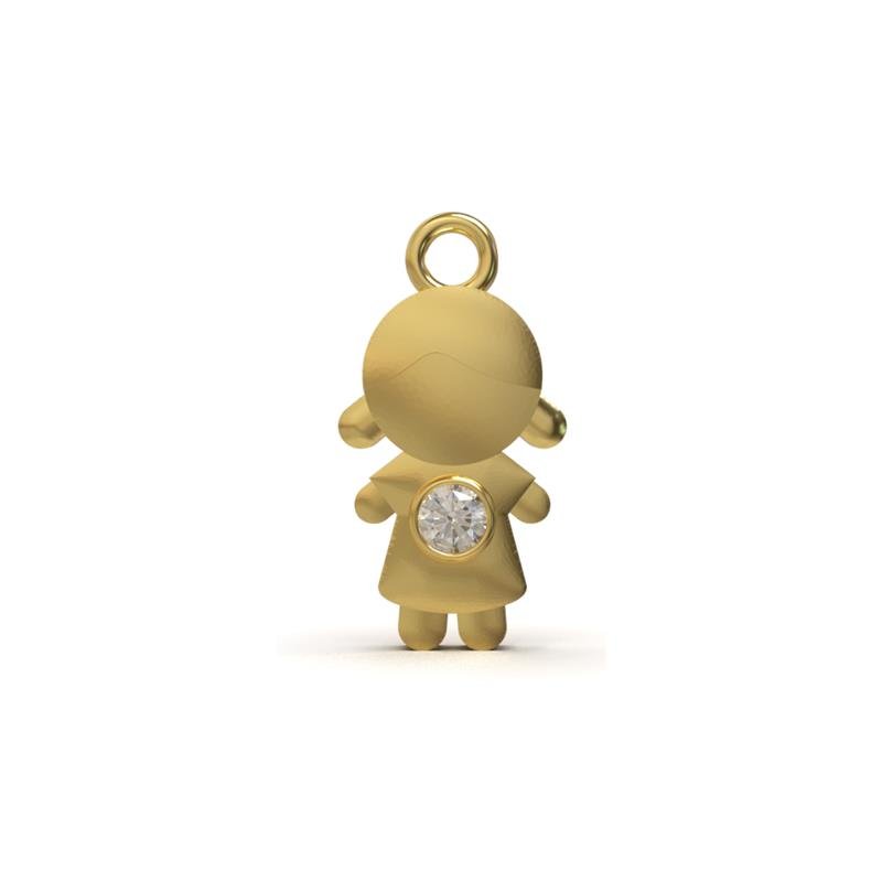 PINGENTE DE MOEDA MENINA TAMANHO 1,7X1,0 C/ 01 PEDRA DE 3,0MM