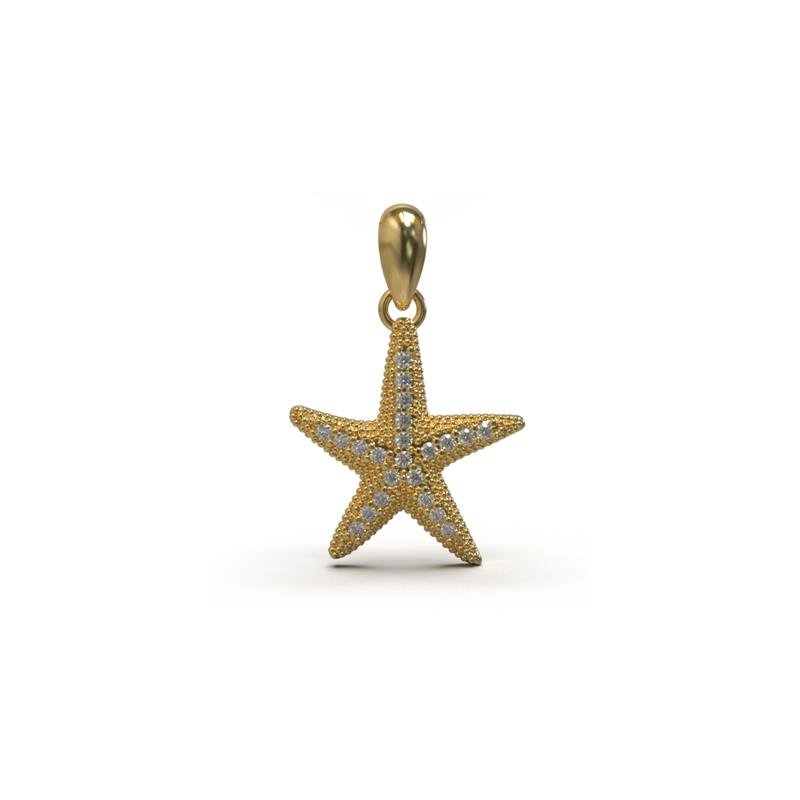PINGENTE DE MOEDA ESTRELA DO MAR TAMANHO 1,3X3,5