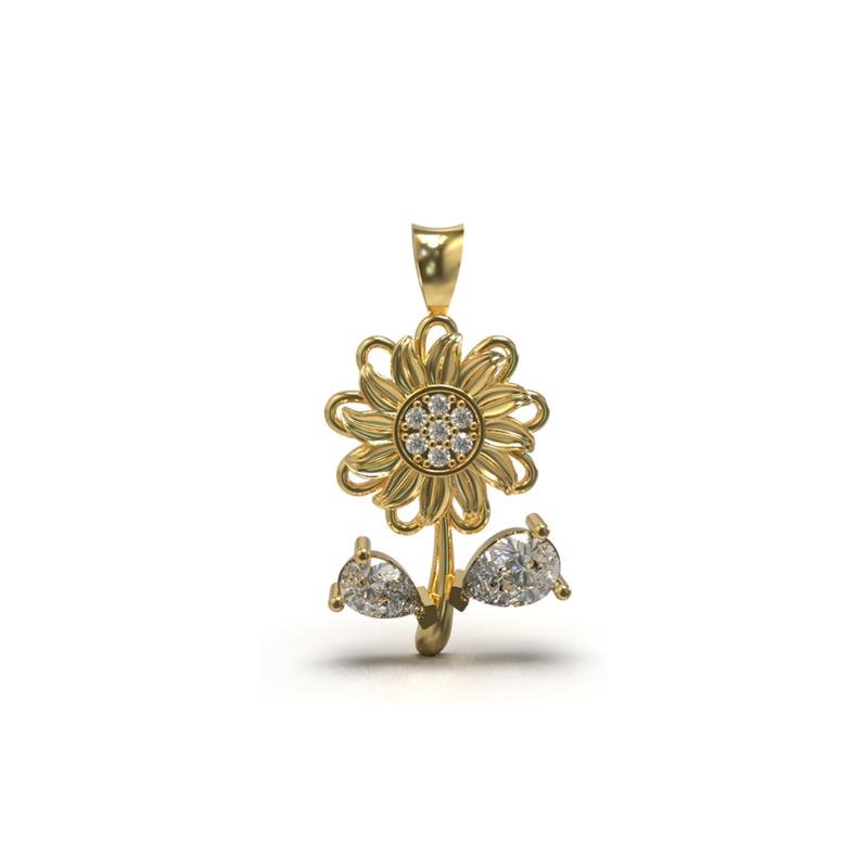 PINGENTE DE MOEDA FLOR TAMANHO 2,4X1,7