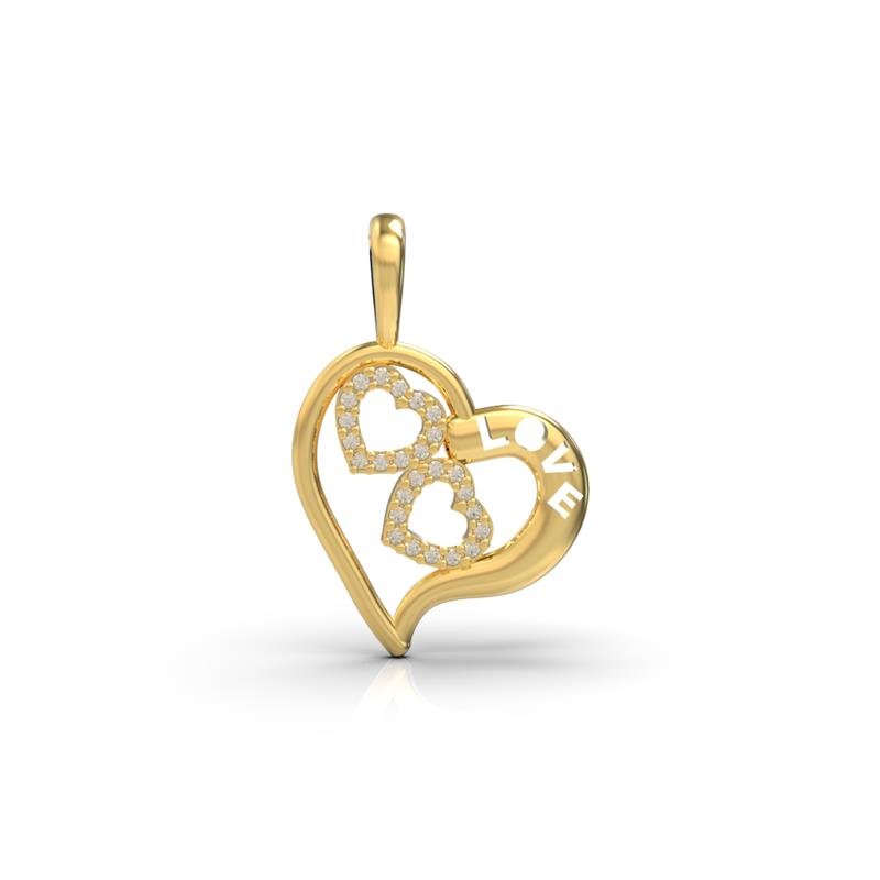 PINGENTE DE MOEDA CORÇÃO LOVE TAMANHO 1,7X1,9