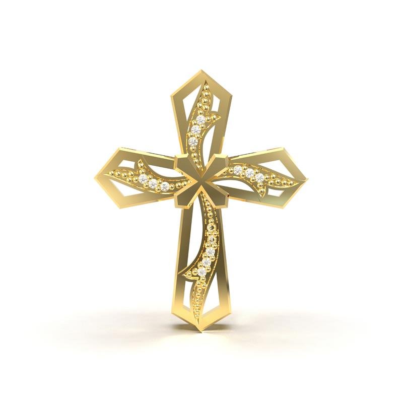 PINGENTE DE MOEDA CRUCIFIXO 2,7X2,2