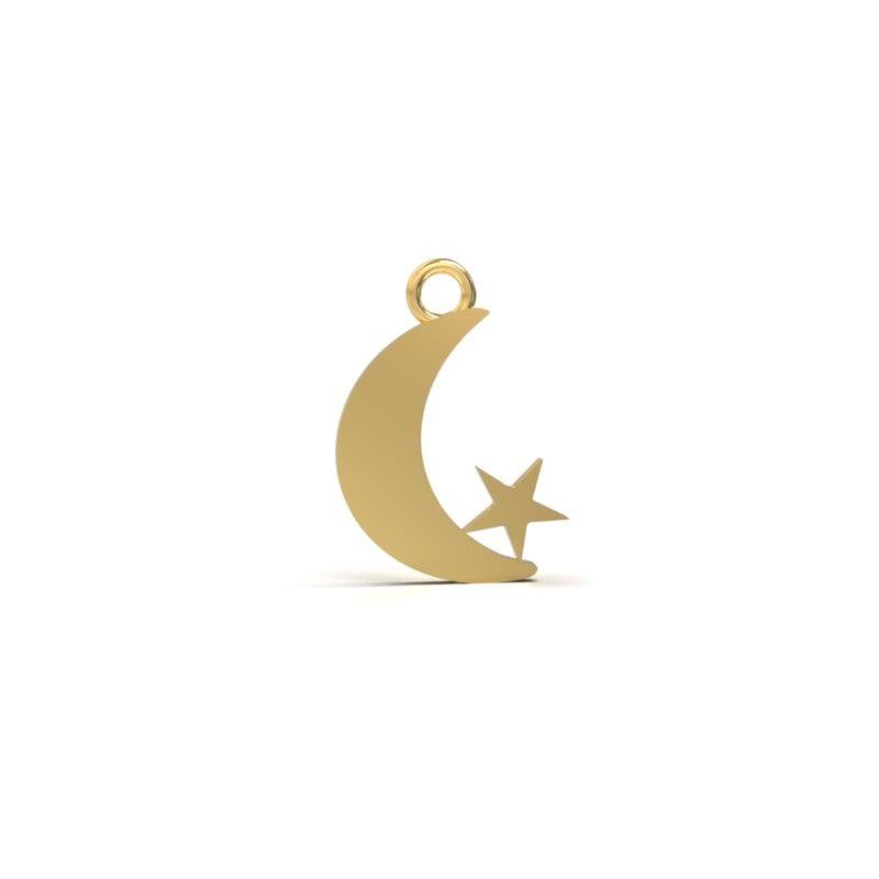 PINGENTE DE MOEDA LUA C/ ESTRELA 18X4MM