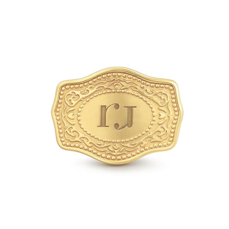 PINGENTE DE MOEDA FIVELA COUNTRY 2,5X1,8 CM (GRAVAÇÃO À LASER DAS LETRAS)