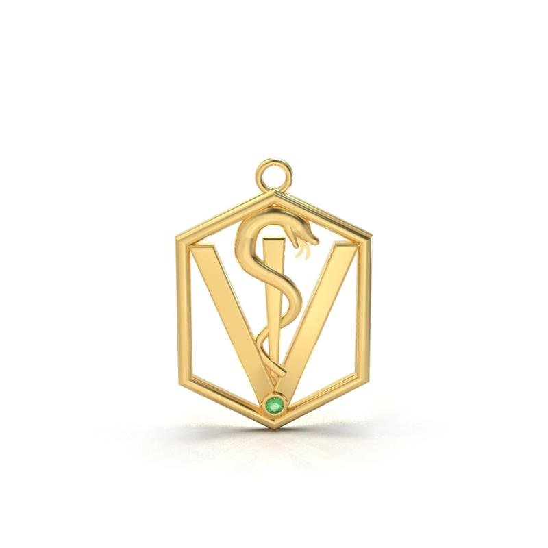 PINGENTE DE MOEDA FORMATURA MEDICINA 2,5X2 C/1 PEDRA DE 2MM (TAM P)