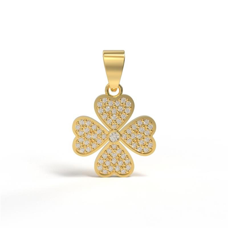 PINGENTE DE MOEDA TREVO 1,5 X 1,9CM