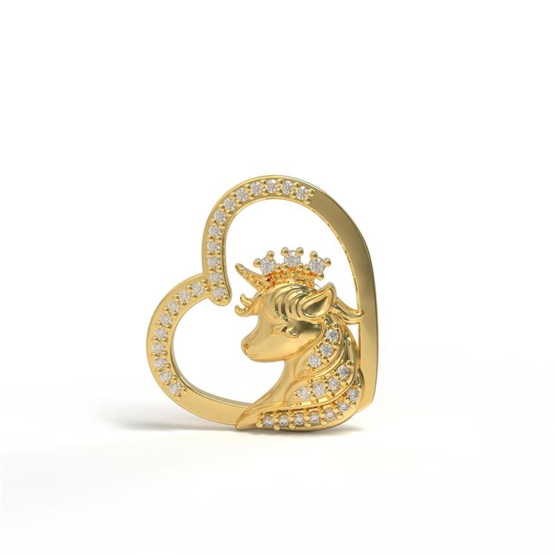 PINGENTE DE MOEDA UNICÓRNIO 2 X 2,1 CM