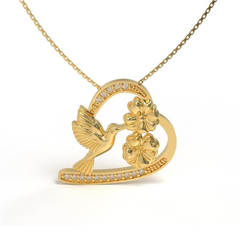 PINGENTE DE MOEDA BEIJA-FLOR 1,8 X 2 CM