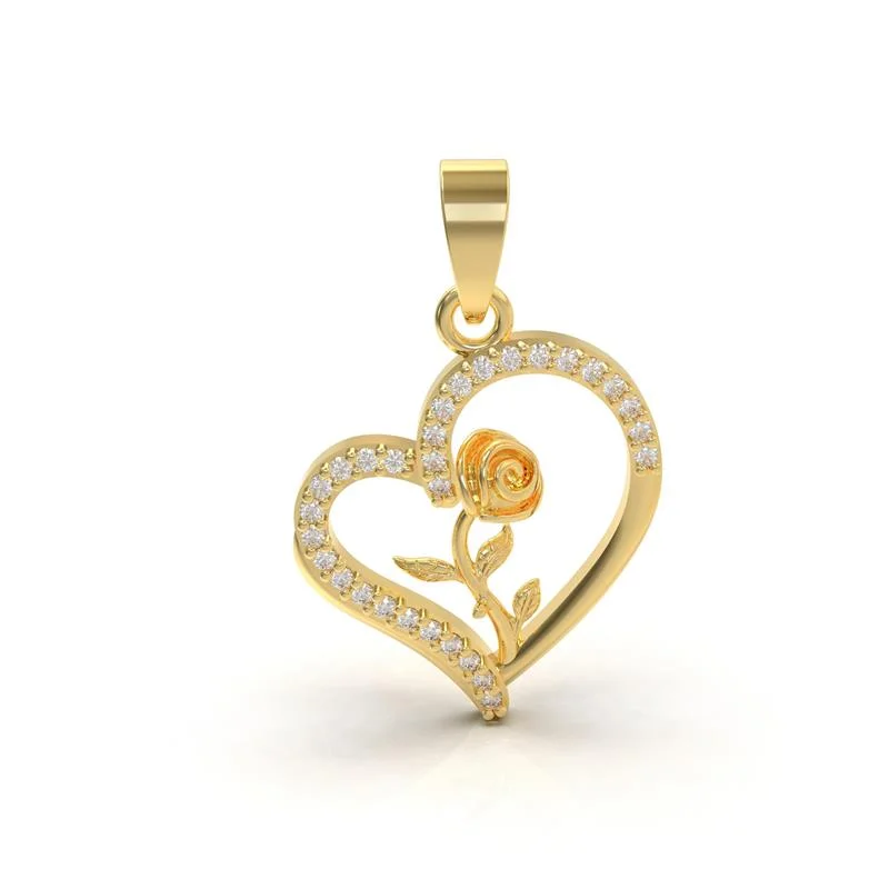 PINGENTE DE MOEDA CORAÇÃO FLOR 2,5 X 2,0 CM