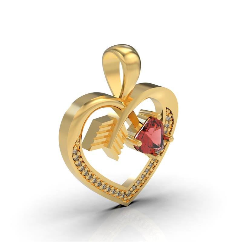 PINGENTE DE MOEDA FLECHA COM CORAÇÃO