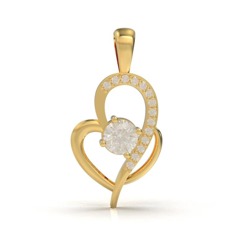 PINGENTE DE MOEDA CORAÇÃO / TROCA COR DA PEDRA CENTRAL