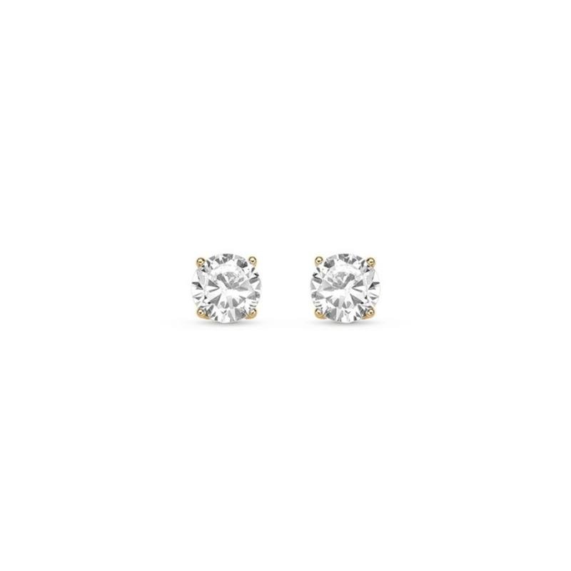 BRINCO DE OURO 18KL BABY C/PEDRA ZIRCONIA 4,0MM
