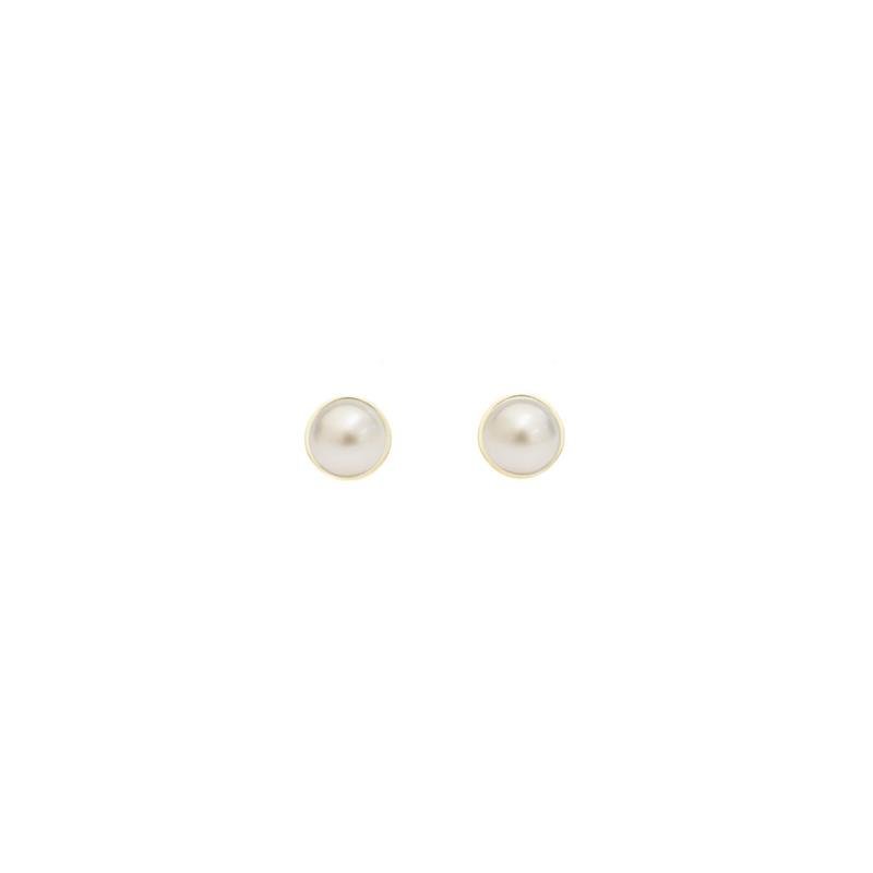 BRINCO DE OURO 18KL BABY ROCOCÓ C/PEROLA 3,0MM