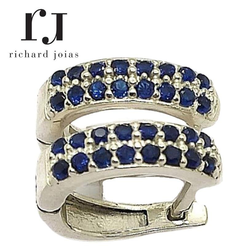 BRINCO DE PRATA PRESSÃO C/32 PEDRAS