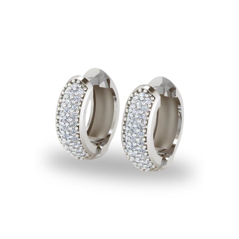 BRINCO DE PRATA PRESSÃO CRAVEJADO C/32 PEDRAS