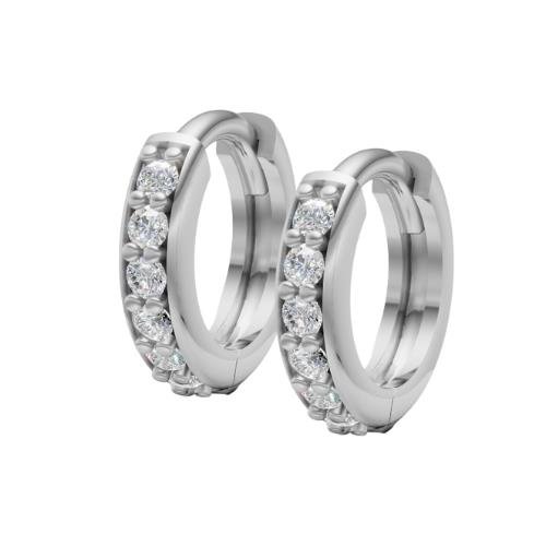 BRINCO DE PRATA ARGOLINHA P. C/12 PEDRAS