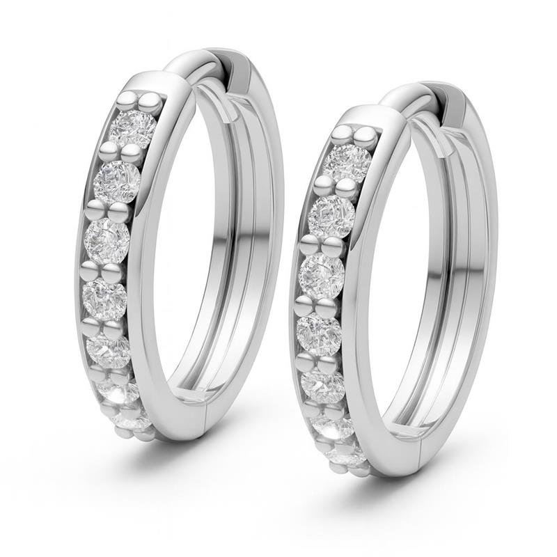 BRINCO DE PRATA ARGOLINHA M. C/14 PEDRAS