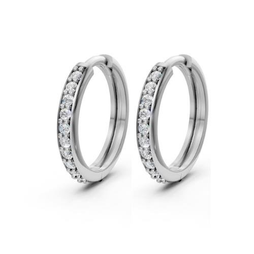 BRINCO DE PRATA ARGOLINHA G. C/20 PEDRAS