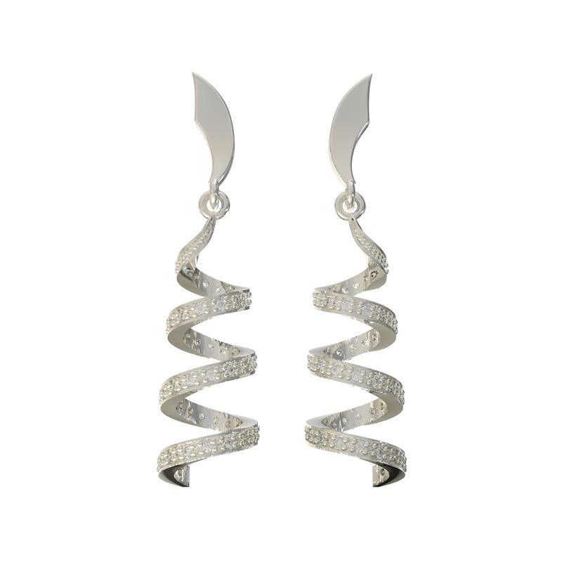BRINCO DE PRATA ESPIRAL PRATEADO