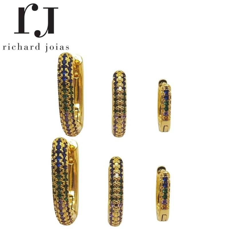 BRINCO FOLHEADO A OURO TRIO DE ARGOLINHAS