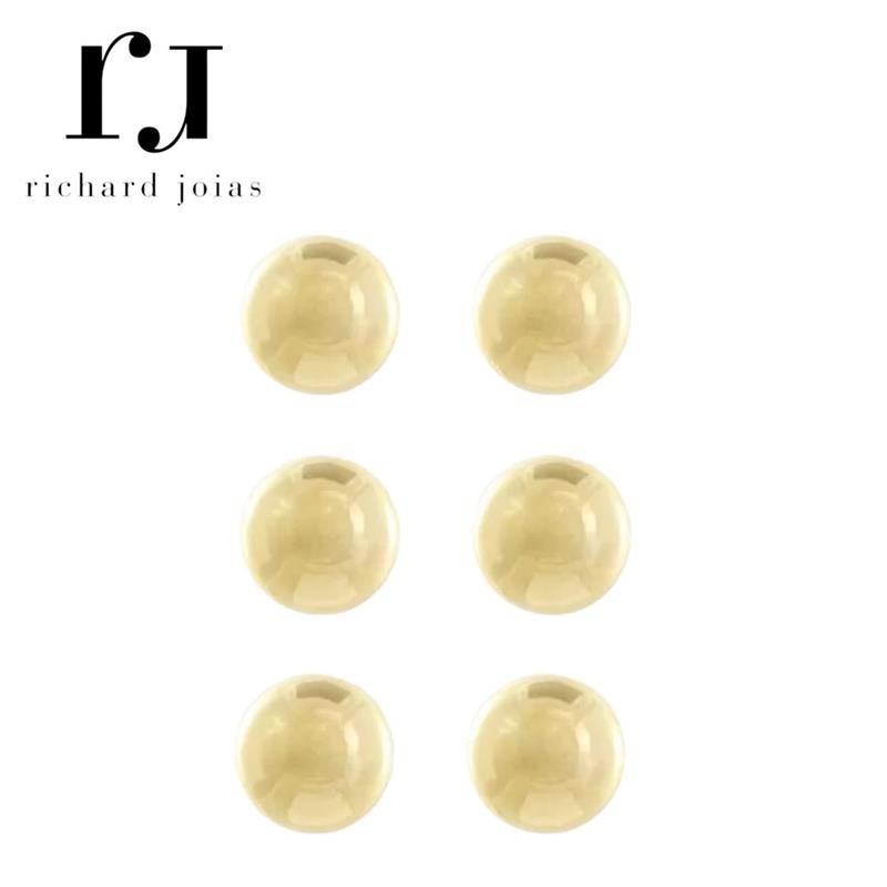 BRINCO FOLHEADO A OURO TRIO DE BOLINHAS LISAS (10MM)