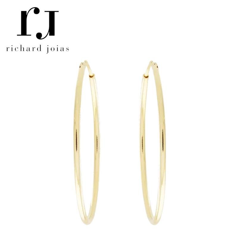 BRINCO FOLHEADO A OURO ARGOLA LISA (1,5MMX35MM)