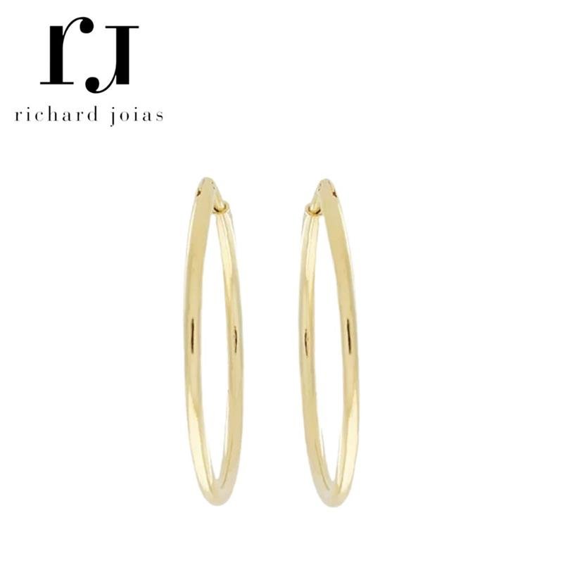 BRINCO FOLHEADO A OURO ARGOLA LISA (1,5MMX20MM)