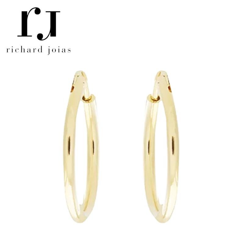 BRINCO FOLHEADO A OURO ARGOLA LISA (16MM)