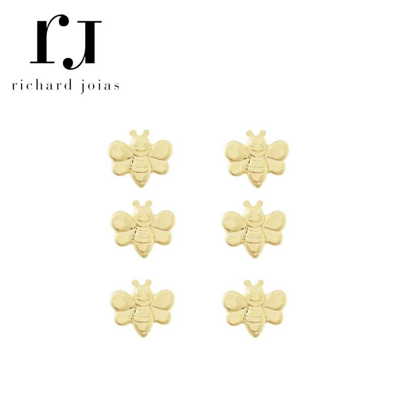 BRINCO FOLHEADO A OURO TRIO BABY ABELHINHAS