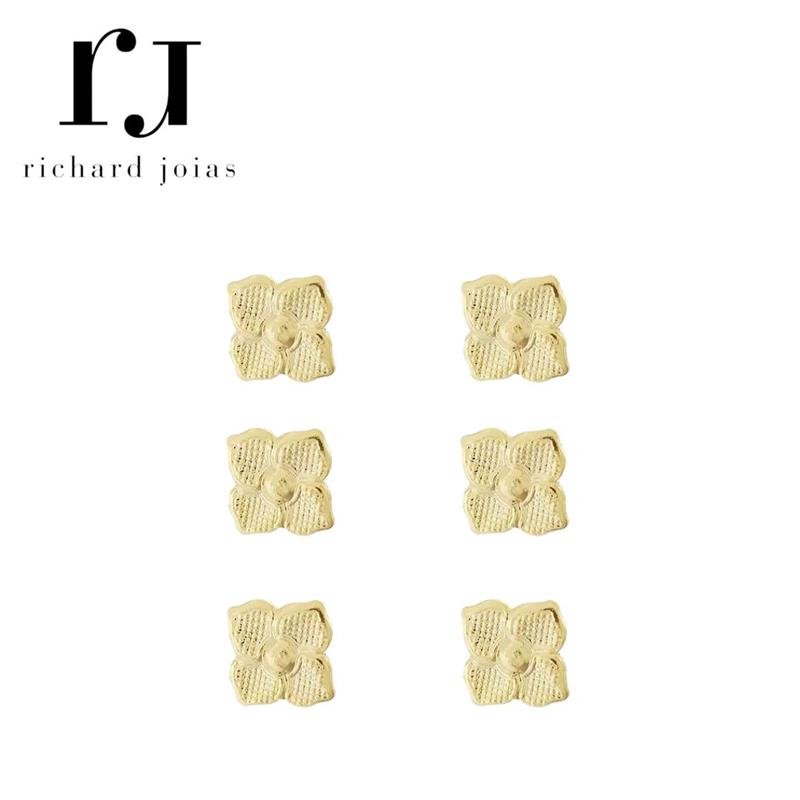 BRINCO FOLHEADO A OURO TRIO BABY FLORZINHAS