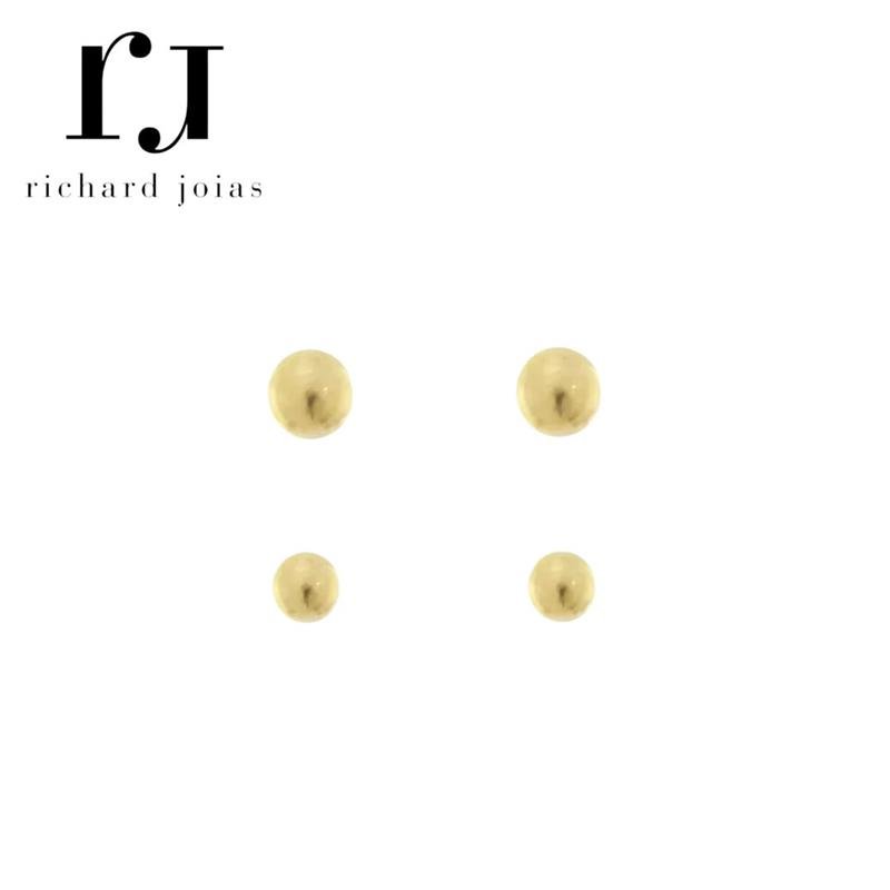 BRINCO FOLHEADO A OURO DUPLO BABY BOLINHAS