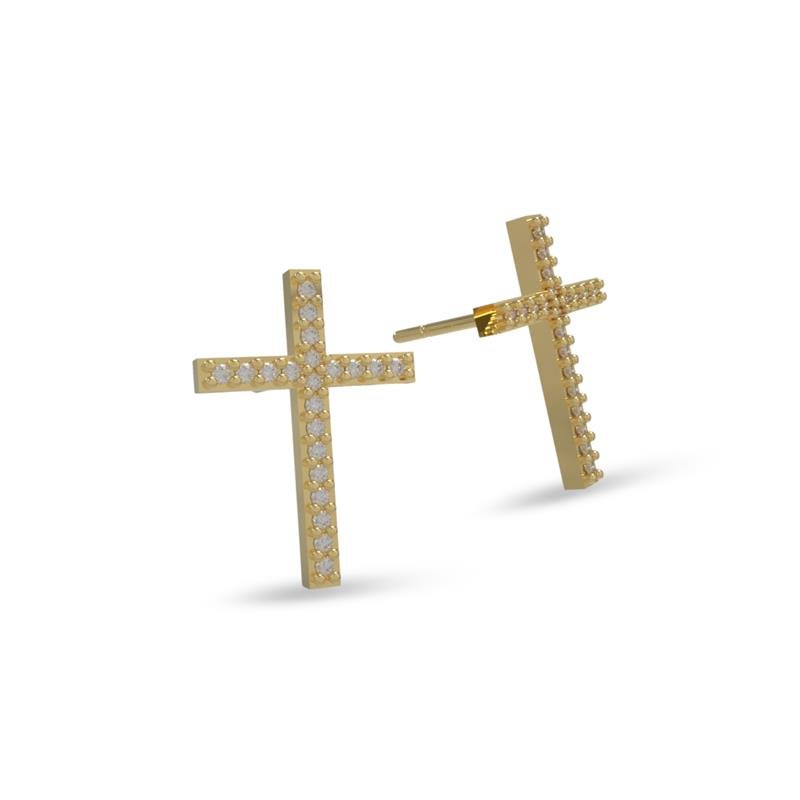 BRINCO DE MOEDA CRUZ+TARRAXA FOLHEADA A OURO